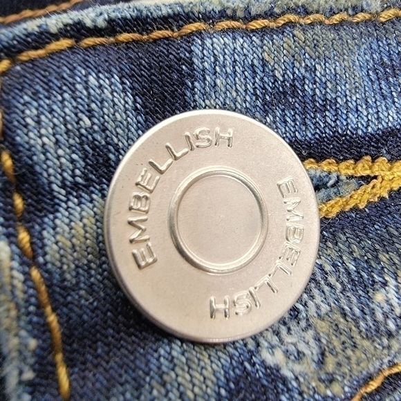 EMBELLISH Men's 34 Distressed Biker Streetwear Jeans with Paneled Stitching - Picture 10 of 16